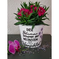 Personalisierter Blumen Übertopf/Geschenkidee Geburtstag Dankeschön Muttertag Jubiläum Danke Abschiedsgeschenk Blumentopf von PlotterLoves