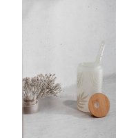 Trinkglas | Deckel Strohhalm Boho Glassbecher von PlotterLust