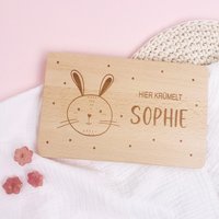 Baby Geschenk Geburt Frühstücksbrettchen Kinder - Frühstücksbrett Personalisiert, Taufe Geburtstag, Brettchen Hase Taufgeschenk von PlotterOtter