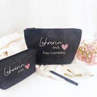 Geschenk Lehrerin Federmäppchen, Abschiedsgeschenk Mit Herz, Grundschule Abschied Lehrer, Schlampermäppchen, Mäppchen Lehrerkram von PlotterOtter