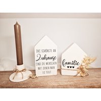 Personalisiert Dekohäuser 2Er Set Aus Raysin, Geschenkidee, Deko, Einweihungsgeschenk von PlotterandMore