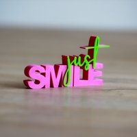 3D Druck Schriftzug Just Smile Moderne Deko 3D Druck Schriftzug Just Smile Moderne Deko von PlotterbillyShop