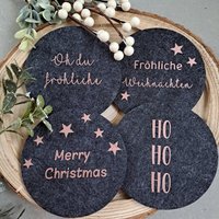 Untersetzer | Weihnachtsdekoration Wichtelgeschenk Weihnachtsgeschenk Kleinigkeit Nikolaustag Füllung Adventskalender Filz von Plotterdeko