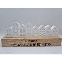 Mini Häuser Auf Holzleiste - Minihäuser Deko Raysin Einzug Ganzjahres von PlotterstuebchenShop