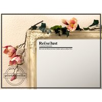 Spiegelaufkleber, Aufkleber, Spiegel, Kompliment, Spruch Reiselust - Die Lust Am Reisen in Ferne Länder Und An Schöne Orte, Fernweh, Urlaub von Plottinella