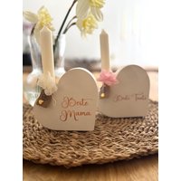 Kerzenständer Kerzenhalter Herz Muttertag Geschenk Mutter Schwester Bruder Vater Oma Opa Erzieher Vatertag Personalisiert Lehrer Deko von PlottonischeLiebe