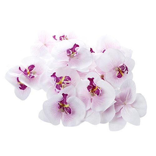 Plouluyt Lot 20pcs 9cm Schmetterling Orchidee Kunstblume Kopf Dekor Für Hochzeit Haarspange Zubehör von Plouluyt