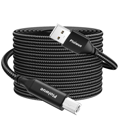 USB 2.0 Druckerkabel 4M USB A auf USB B Drucker Kabel USB 2.0 Typ B Kabel Hochgeschwindigkeits-Scanner kompatibel mit Lexmark Dell HP Canon Epson Xerox Brother DAC und mehr (schwarz) von Plowaroe
