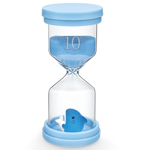 PlsMupn Sanduhr für Kinder, 10 Min Blauer Delphin Sanduhren, Zeitmesser Sanduhren für Kinderleben, Spieltimer, Schule, Küchen, Zuhause, Kreative Geschenkidee für Jungen & Mädchen von PlsMupn
