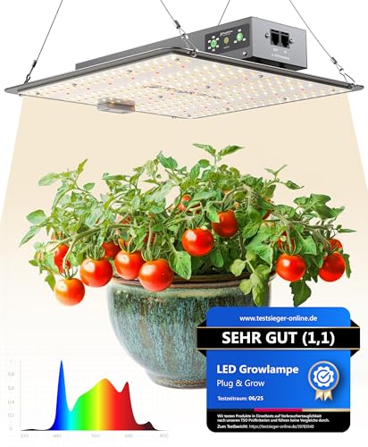 NEU Grow Lampe LED Vollspektrum mit integriertem Timer I 120W Pflanzenlampe für Growbox I Daisy-Chain bis 50 Lampen I Zimmerpflanzen Growlampe von Plug & Grow von Plug and Grow