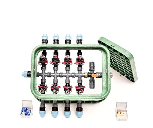 Plug&Rain 8er-Ventilbox Hunter PGV mit Durchflussregulierung und Druckluftanschluss, 25 mm (3/4") Expert von Plug&Rain