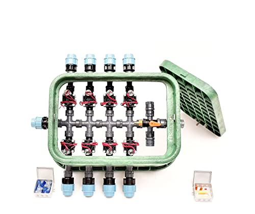 Plug&Rain 8er-Ventilbox Hunter PGV mit Durchflussregulierung und Druckluftanschluss, 32 mm (1") Expert von Plug&Rain