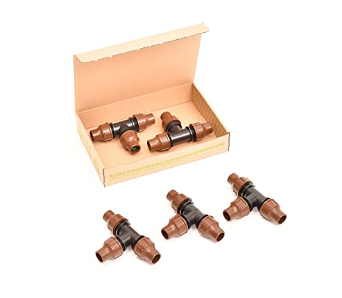 Plug&Rain Lock Quick T-Stück für XF Dripline 13/16mm PE-Rohre, BF-32 Lock 5er SparPack von Plug&Rain