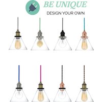 Plug in Glas Kegel Schatten Pendelleuchte - Plug-In-Lampe Custom Design Ihre Eigenen Jede Schnur Länge Alle Farben von PluginPendantLights