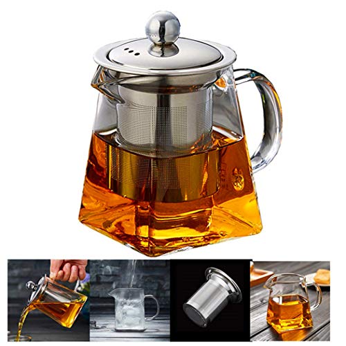 Teekanne Glas Teebereiter 350 ml PLUIESOLEIL mit Abnehmbare Edelstahl-Sieb von PluieSoleil