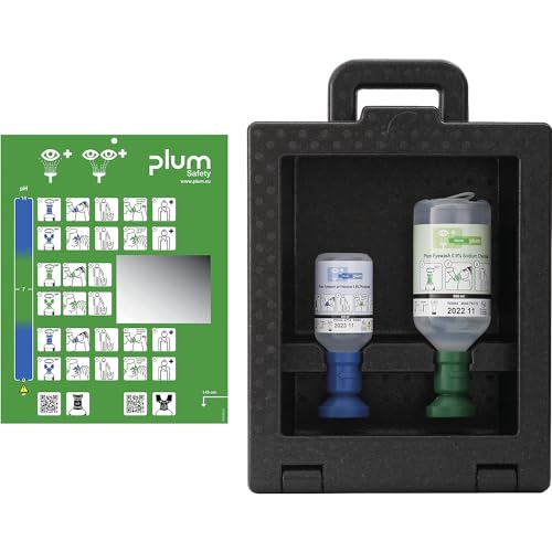 PLUM 4921 Augenspülbox mit 1 x 200ml pH Neutral und 1 x 500ml Augenspülflasche 1 Set von Plum