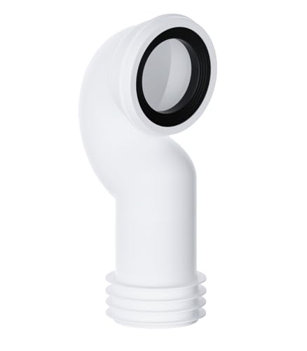 PlumbEZ Schwanenhals, gebogener Pfannenanschluss, platzsparender WC-Abflussrohr-Anschluss, 90-Grad-Toilettenpfannenanschluss, 90–107 mm Einlass, passend für alle Zapfhähnen, Auslass passend für 110 mm PlumbEZ Schwanenhals, gebogener Pfannenanschluss, platzsparender WC-Abflussrohr-Anschluss, 90-Grad-Toilettenpfannenanschluss, 90–107 mm Einlass, passend für alle Zapfhähnen, Auslass passend für 110 mm von PlumbEZ