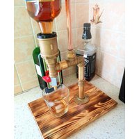 Whisky Schnapsspender, Vine Spender, Man Cave, Steampunk Pfeifen Dekor, Rustikaler Stil, Bar Zubehör, Flaschenhalter, Geschenk Für Ihn von PlumbingCraftsLV