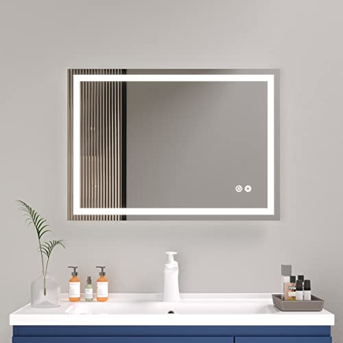 Plumbsys LED Badspiegel Badezimmerspiegel mit 3-Farben des Lichts Badezimmer Beleuchtung Antibeschlag Wandspiegel 70x50cm Touchschalter + Beschlagfrei + IP54 wasserdicht A ECO von Plumbsys