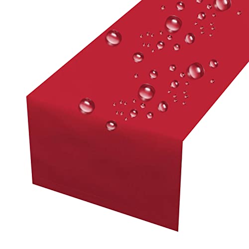 Plumeri Tischläufer Wasserabweisend abwaschbar Lotuseffekt Tischtuch Tischdekoration Tafeltuch (40 x 240 cm, Rot) von Plumeri