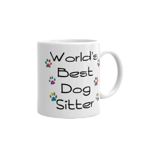 Tasse mit Aufschrift "World's Best Dog Sitter", Geschenk von Plumfoolery