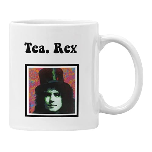 Tee-Rex Marc Bolan T. Rex Tasse lustiges Geschenk für Sie oder Ihn (weiß) von Plumfoolery