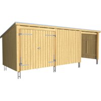 PLUS Gartenhaus "Multi", (Packung), Gartenhaus 14 m², Doppeltür und Wand, Dachpappe/Aluleisten/H-Füße von Plus