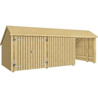 PLUS Gartenhaus "Multi", (Packung), Gartenhaus 15,5 m², mit Doppeltür, inkl. Dachpappe/Aluleisten/H-Füße von Plus