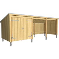 PLUS Gartenhaus "Nordic Multi", (Packung), Gartenhaus 14 m², mit Doppeltür, inkl. Dachpappe/Aluleisten/H-Füße von Plus