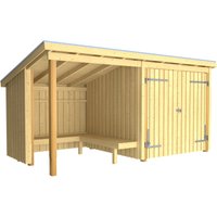 PLUS Gartenhaus "Nordic Multi", (Packung), Gartenhaus 9,5 m², mit Doppeltür, Dachpappe/Aluleisten/H-Füße von Plus