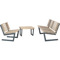 PLUS Gartenlounge-Set ""Siesta" Loungeset 2", (3 tlg.), bestehend aus: Sofa, Stuhl und Bank/Tisch von Plus