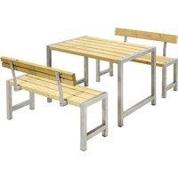 PLUS Garten-Essgruppe "Cafegarnituren", (3 tlg.), bestehend aus: Tisch und 2 Bänke + 2 Rückenlehnen von Plus