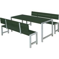 PLUS Garten-Essgruppe "Plankengarnituren", (3 tlg.), bestehend aus: Tisch und 2 Bänke + 2 Rückenlehnen von Plus