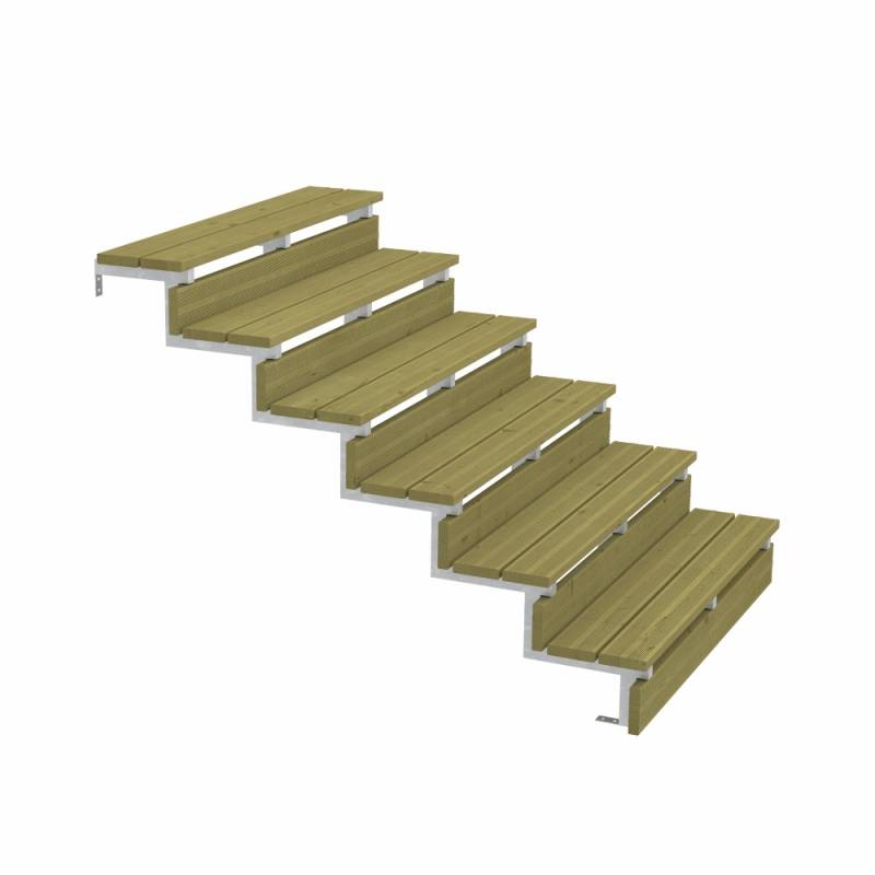 Plus Außentreppe Kiefer/Feuerverzinkt 6 Stufen 120 cm breit von Plus