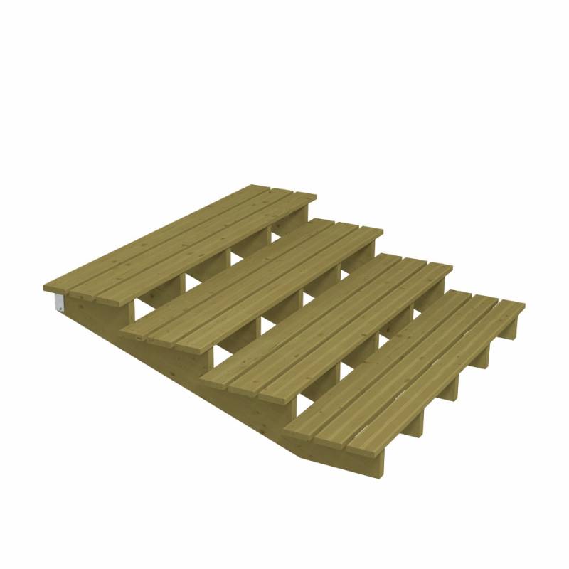 Plus Außentreppe Kiefer 4 Stufen 180 cm breit Schritttiefe 39 cm von Plus