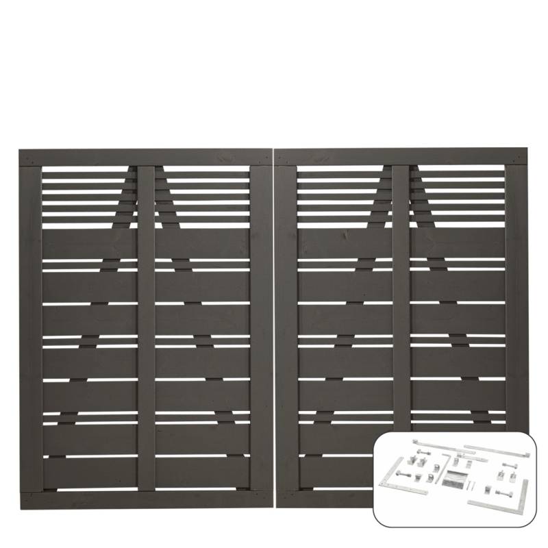 Plus Doppeltor Silence inkl. Beschläge 200 x 140 cm umbragrau fungizidbehandelt von Plus