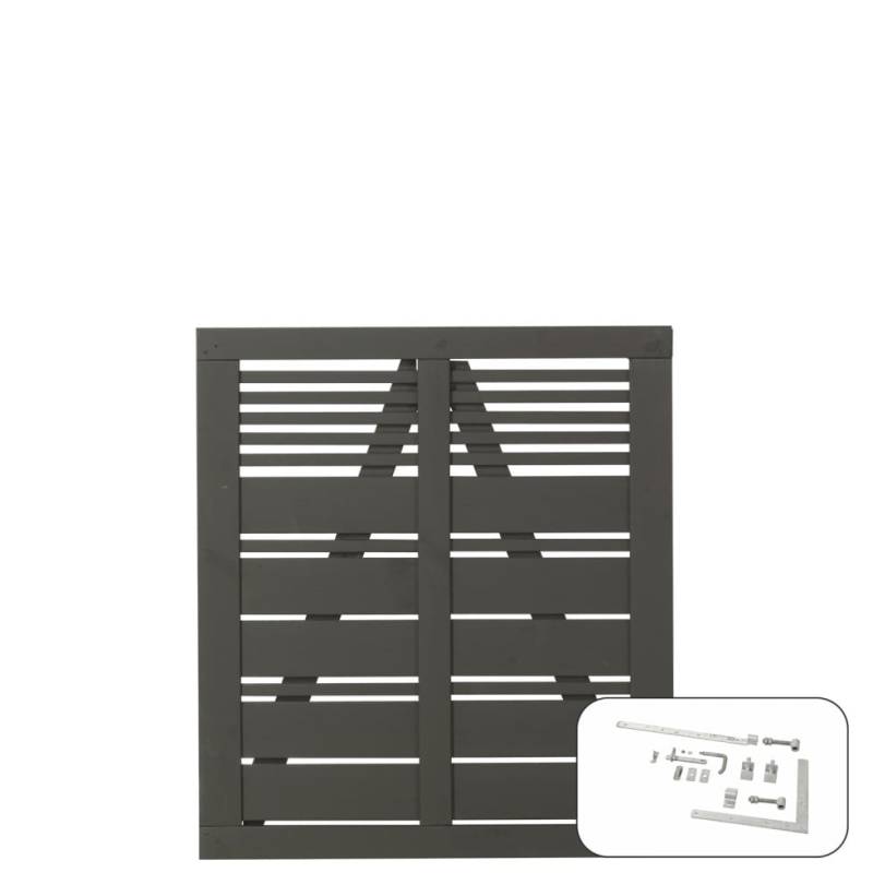 Plus Einzeltor Silence inkl. Beschläge 100 x 110 cm umbragrau fungizidbehandelt von Plus