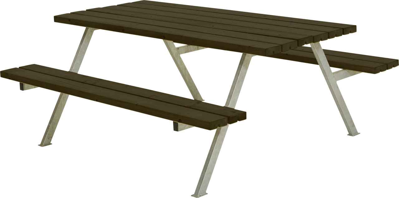 Plus Picknicktisch Alpha Stahl-Holz 177 x 185 x 73 cm schwarz von Plus
