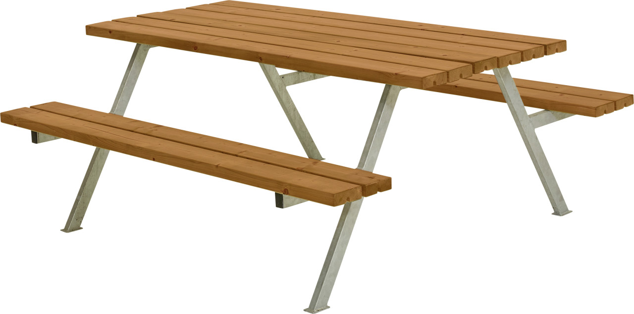 Plus Picknicktisch Alpha Stahl-Holz 177 x 185 x 73 cm teak von Plus