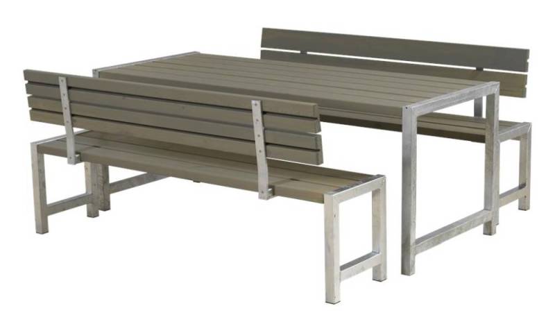 Plus Planken-Garnitur 3-teilig mit 2 Rückenlehnen, graubraun Plus Planken-Garnitur 3-teilig mit 2 Rückenlehnen, graubraun von Plus