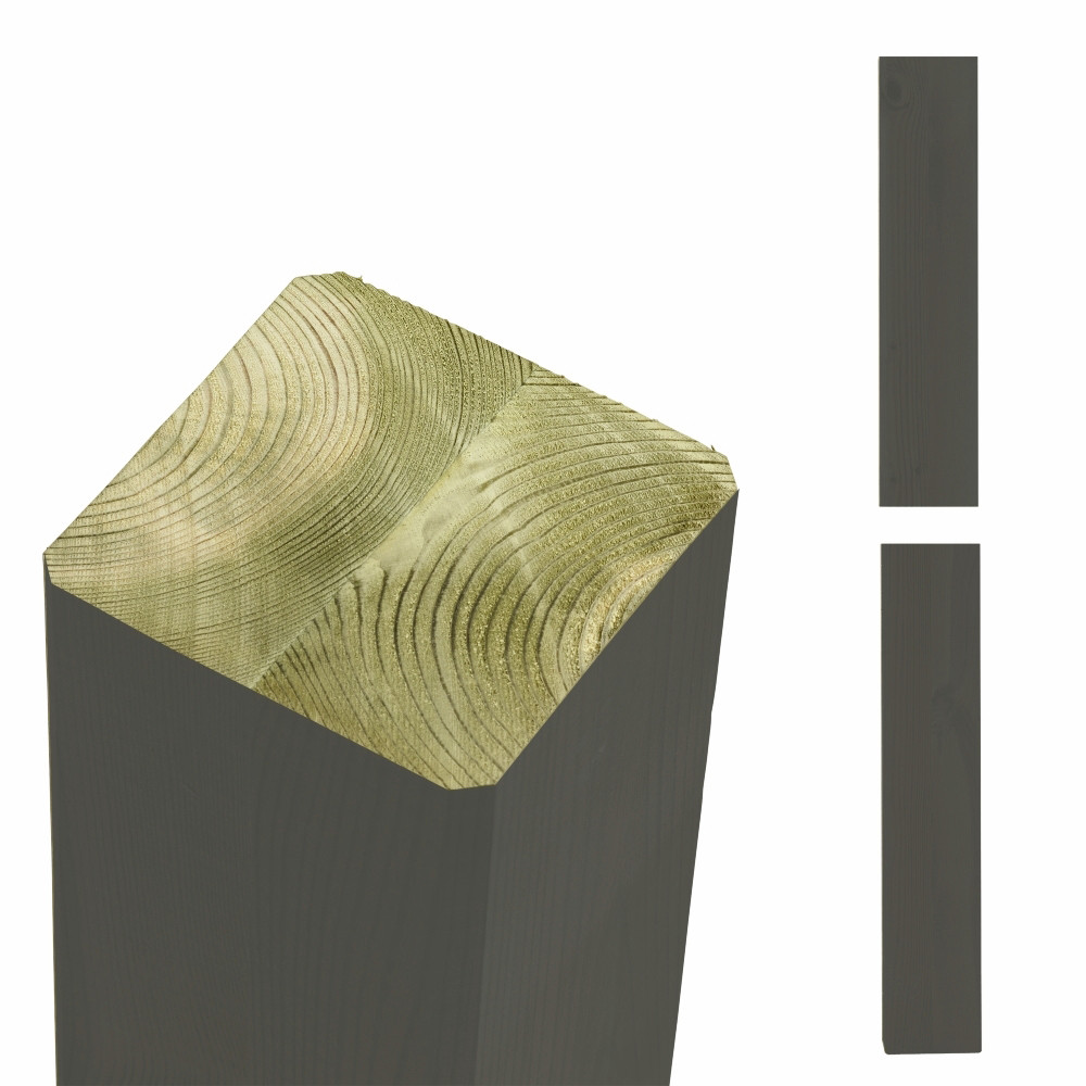 Plus Verleimte Pfosten beidseitig gerade 9 x 9 x 148 cm umbragrau von Plus