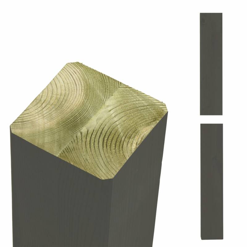Plus Verleimte Pfosten beidseitig gerade 9 x 9 x 369 cm umbragrau von Plus