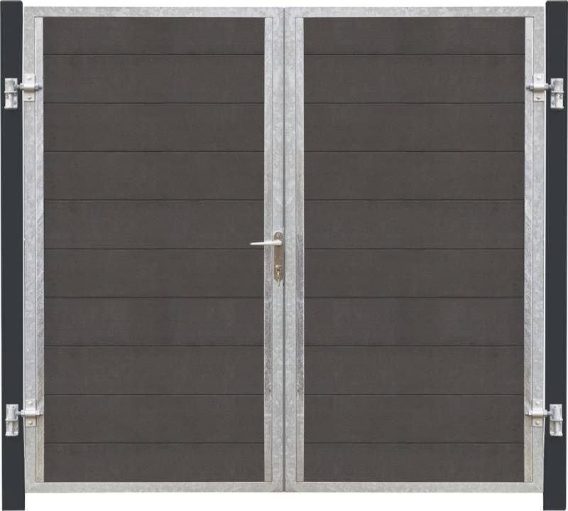 Plus WPC Doppeltor Futura Links 213 x 180 cm inkl. Pfosten von Plus
