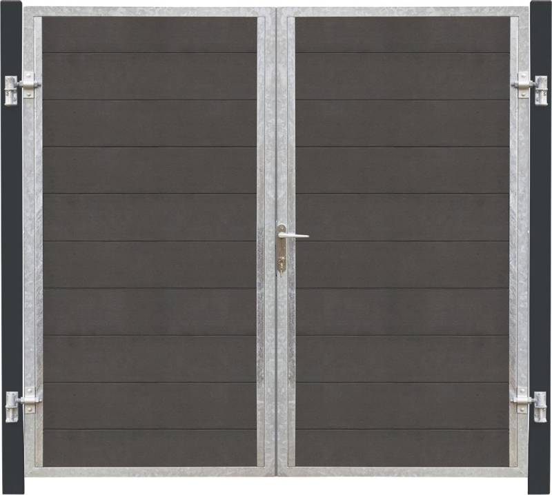 Plus WPC Doppeltor Futura Rechts 213 x 180 cm inkl. Pfosten von Plus