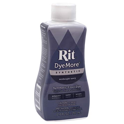 Rit DyeMore Flüssige Textilfarbe für synthetische Textilien, 207 ml, 13 Farben Midnight Navy (Marineblau) von Plush Addict