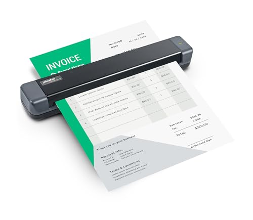 Plustek MobileOffice S410 Plus - mobiler Dokumentenscanner (600dpi, A4, USB) inkl. Plustek iDoc Software von Plustek
