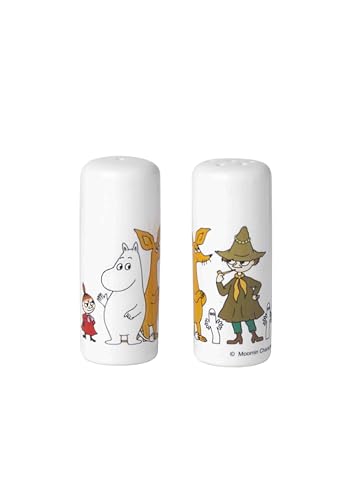 Pluto Design Salz- & Pfefferstreuer Set Moomin Friends Keramik weiß/bunt von Pluto Design