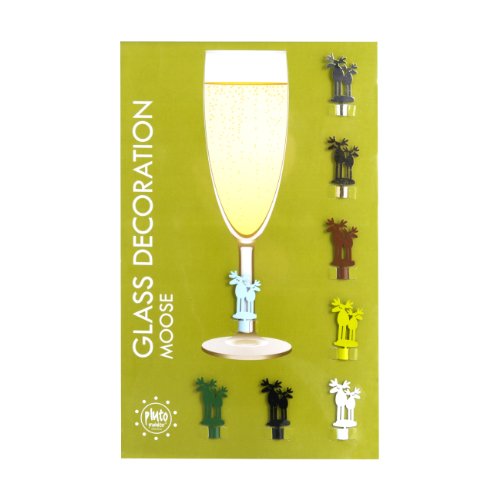Pluto Produkter Sektglas-Dekoration PARTY MOOSE 8er Set von Pluto Produkter