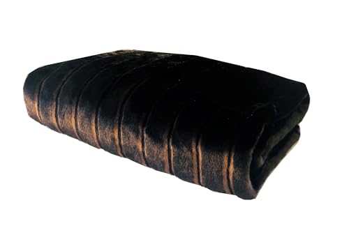 Plutus Fancy Brown Mink Handmade Luxury Blanket 90L x 90W Full von Plutus Brands