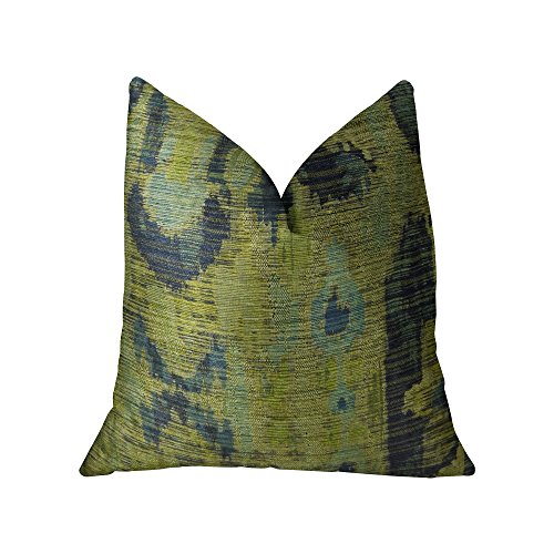 Plutus Sonoma Canyon Green Navy and Blue Handmade Luxury Pillow - Double sided 18" x 18" von Plutus Brands
